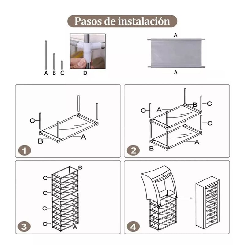 Zapatera De 9 Niveles Armable